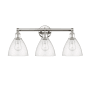 Innovations Lighting Bristol Glass 3 Light 26" Wide Vanity Light Polished Nickel / Seedy