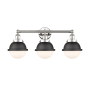 Innovations Lighting Hampden 3 Light 26" Wide Vanity Light Polished Nickel / Matte Black / Matte White