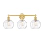 Innovations Lighting Athens 3 Light 26" Wide Vanity Light Satin Gold / Clear Water Glass