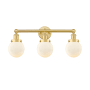 Innovations Lighting Beacon 3 Light 25" Wide Vanity Light Satin Gold / Matte White / Multi-Colored