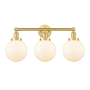 Innovations Lighting Beacon 3 Light 25" Wide Vanity Light Satin Gold / Matte White