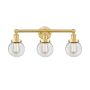 Innovations Lighting Beacon 3 Light 25" Wide Vanity Light Satin Gold / Clear / Multi-Colored