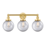Innovations Lighting Beacon 3 Light 25" Wide Vanity Light Satin Gold / Clear