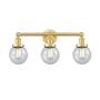 Innovations Lighting Beacon 3 Light 25" Wide Vanity Light Satin Gold / Seedy / Multi-Colored