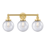 Innovations Lighting Beacon 3 Light 25" Wide Vanity Light Satin Gold / Seedy