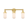 Innovations Lighting Dover 3 Light 25" Wide Vanity Light Satin Gold / Matte White