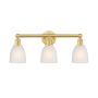 Innovations Lighting Brookfield 3 Light 24" Wide Vanity Light Satin Gold / White