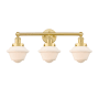 Innovations Lighting Oxford 3 Light 25" Wide Vanity Light Satin Gold / Matte White