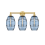 Innovations Lighting Vaz 3 Light 26" Wide Vanity Light Satin Gold / Princess Blue