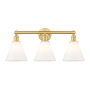 Innovations Lighting Berkshire 3 Light 26" Wide Vanity Light Satin Gold / Matte White