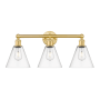 Innovations Lighting Berkshire 3 Light 26" Wide Vanity Light Satin Gold / Clear