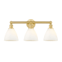 Innovations Lighting Bristol Glass 3 Light 26" Wide Vanity Light Satin Gold / Matte White