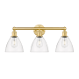 Innovations Lighting Bristol Glass 3 Light 26" Wide Vanity Light Satin Gold / Clear