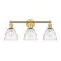 Innovations Lighting Bristol Glass 3 Light 26" Wide Vanity Light Satin Gold / Seedy