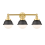 Innovations Lighting Hampden 3 Light 26" Wide Vanity Light Satin Gold / Matte Black / Matte White
