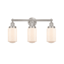 Innovations Lighting Dover 3 Light 25" Wide Vanity Light Brushed Satin Nickel / Matte White