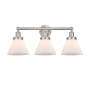 Innovations Lighting Cone 3 Light 26" Wide Vanity Light Brushed Satin Nickel / Matte White
