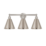 Innovations Lighting Ballston Cone 3 Light 26" Wide Vanity Light Satin Nickel