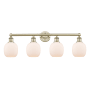 Innovations Lighting Belfast 4 Light 33" Wide Vanity Light Antique Brass / Matte White