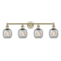 Innovations Lighting Belfast 4 Light 33" Wide Vanity Light Antique Brass / Seedy