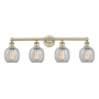 Innovations Lighting Belfast 4 Light 33" Wide Vanity Light Antique Brass / Clear Crackle