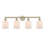 Innovations Lighting Cobbleskill 4 Light 32" Wide Vanity Light Antique Brass / Matte White