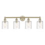 Innovations Lighting Cobbleskill 4 Light 32" Wide Vanity Light Antique Brass / Deco Swirl