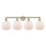 Innovations Lighting Athens 4 Light 35" Wide Vanity Light Antique Brass / Matte White