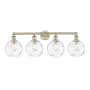Innovations Lighting Athens 4 Light 35" Wide Vanity Light Antique Brass / Clear Water Glass