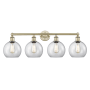 Innovations Lighting Athens 4 Light 35" Wide Vanity Light Antique Brass / Clear