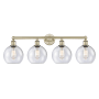 Innovations Lighting Athens 4 Light 35" Wide Vanity Light Antique Brass / Seedy