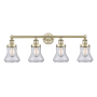 Innovations Lighting Bellmont 4 Light 34" Wide Vanity Light Antique Brass / Clear