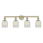 Innovations Lighting Caledonia 4 Light 32" Wide Vanity Light Antique Brass / Mouchette