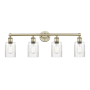 Innovations Lighting Hadley 4 Light 32" Wide Vanity Light Antique Brass / Clear