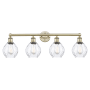 Innovations Lighting Waverly 4 Light 33" Wide Vanity Light Antique Brass / Clear