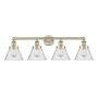 Innovations Lighting Cone 4 Light 34" Wide Vanity Light Antique Brass / Seedy / Multi-Colored