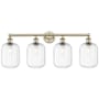 Innovations Lighting Preston 4 Light 34" Wide Vanity Light Antique Brass / Clear