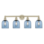 Innovations Lighting Bella 4 Light 33" Wide Vanity Light Antique Brass / Princess Blue