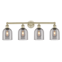 Innovations Lighting Bella 4 Light 33" Wide Vanity Light Antique Brass / Light Smoke