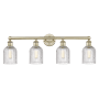 Innovations Lighting Bridal Veil 4 Light 32" Wide Vanity Light Antique Brass / Clear