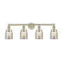Innovations Lighting Bell 4 Light 34" Wide Vanity Light Brass / Silver Plated Mercury / Multi-Colored