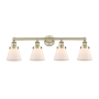 Innovations Lighting Cone 4 Light 34" Wide Vanity Light Antique Brass / Matte White