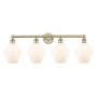 Innovations Lighting Cindyrella 4 Light 35" Wide Vanity Light Antique Brass / Cased Matte White