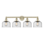 Innovations Lighting Bell 4 Light 34" Wide Vanity Light Antique Brass / Seedy