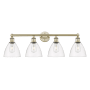 Innovations Lighting Bristol Glass 4 Light 35" Wide Vanity Light Antique Brass / Clear