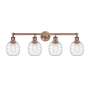 Innovations Lighting Belfast 4 Light 33" Wide Vanity Light Antique Copper / Deco Swirl