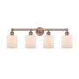 Innovations Lighting Cobbleskill 4 Light 32" Wide Vanity Light Antique Copper / Matte White