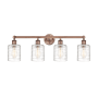 Innovations Lighting Cobbleskill 4 Light 32" Wide Vanity Light Antique Copper / Deco Swirl