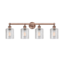 Innovations Lighting Cobbleskill 4 Light 32" Wide Vanity Light Antique Copper / Clear