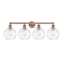Innovations Lighting Athens 4 Light 35" Wide Vanity Light Antique Copper / Clear Water Glass